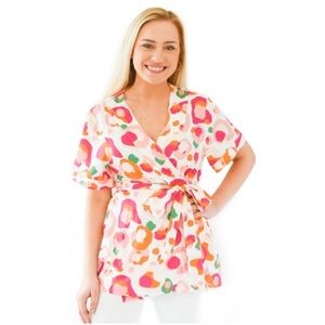 Emily McCarthy Day Robe Top Spot Cheetah Print NEW